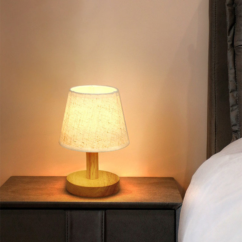 LumiWood - Lámpara de mesa LED regulable de madera para dormitorio y sala de estar