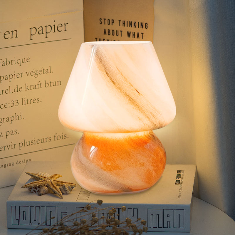 LumiGlow – Glazen Paddenstoel Lamp met LED-verlichting