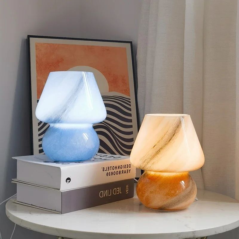 LumiGlow – Glass Mushroom Lamp with LED Lighting