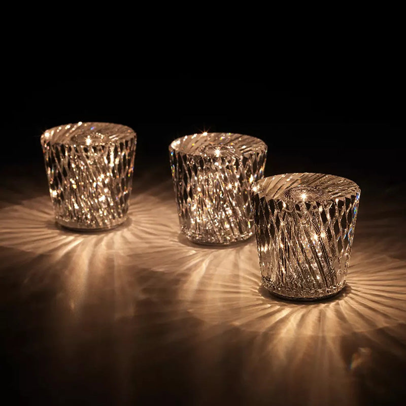 CrystalGlow - Candeeiro de Mesa de Cristal Sem Fios com Iluminação LED