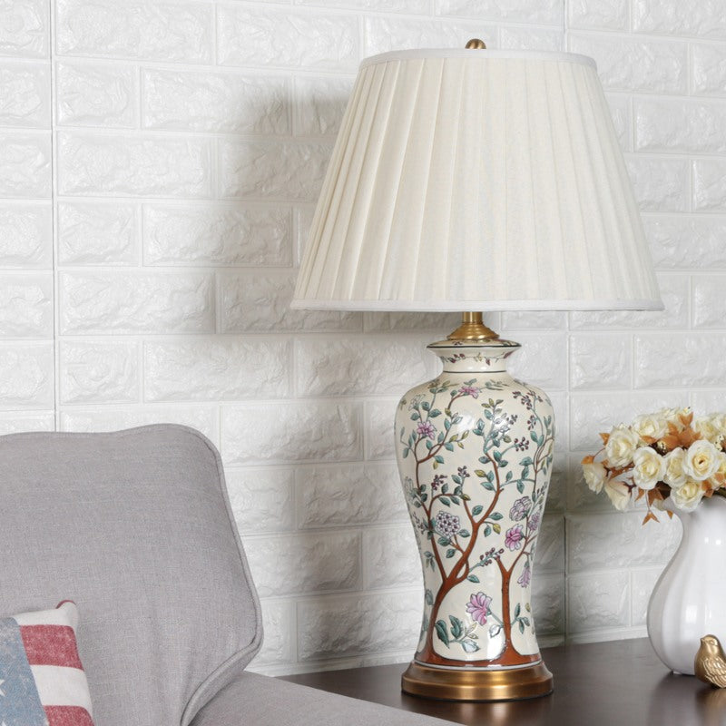 LumiCeram - Classic Ceramic Table Lamp for Atmospheric Lighting in Living Room & Bedroom
