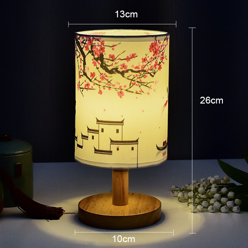 ZenGlow - Decorative Japanese Table Lamp with Wooden Base – Ambient Lighting