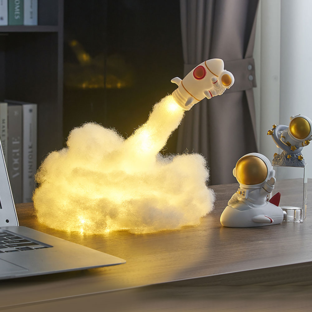 RocketGlow - Small LED Rocket Table Lamp for Children's Room & Decoration