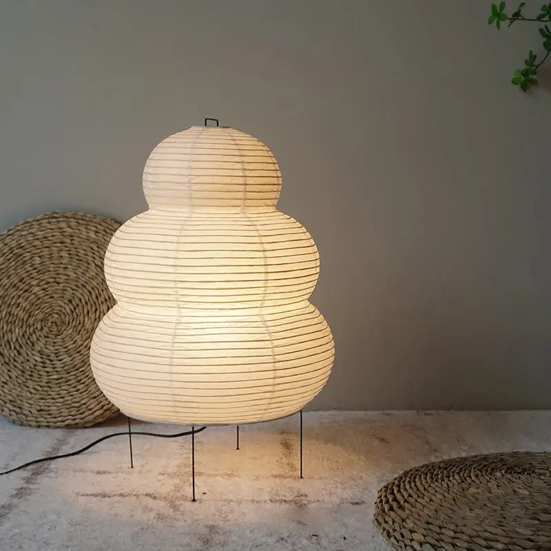 LumiZen – Japanese Paper Table Lamp in Retro Style, Traditional Lighting for Bedroom and Living Room