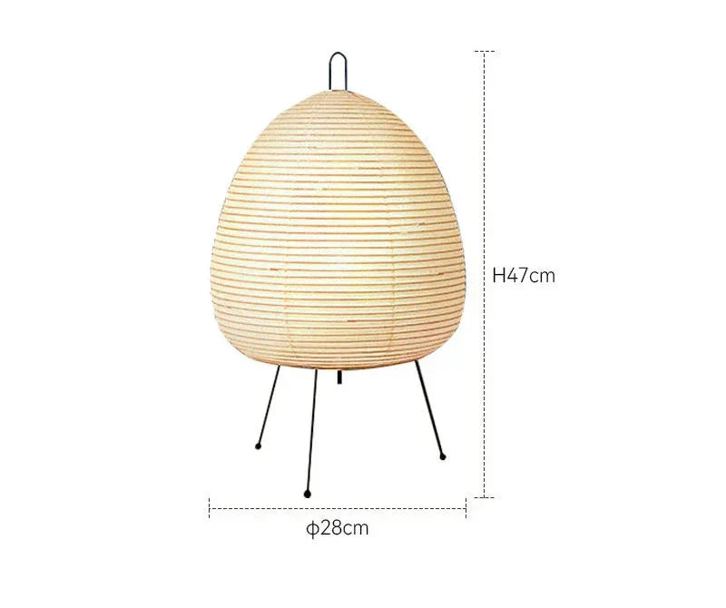 LumiZen – Japanese Paper Table Lamp in Retro Style, Traditional Lighting for Bedroom and Living Room