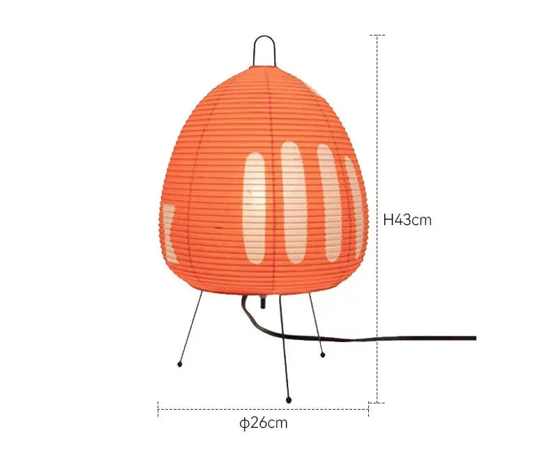 LumiZen – Japanese Paper Table Lamp in Retro Style, Traditional Lighting for Bedroom and Living Room