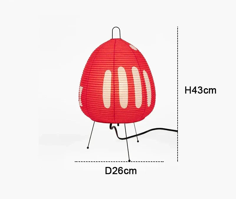 LumiZen – Japanese Paper Table Lamp in Retro Style, Traditional Lighting for Bedroom and Living Room