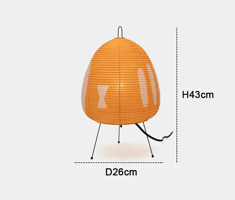 LumiZen – Japanese Paper Table Lamp in Retro Style, Traditional Lighting for Bedroom and Living Room