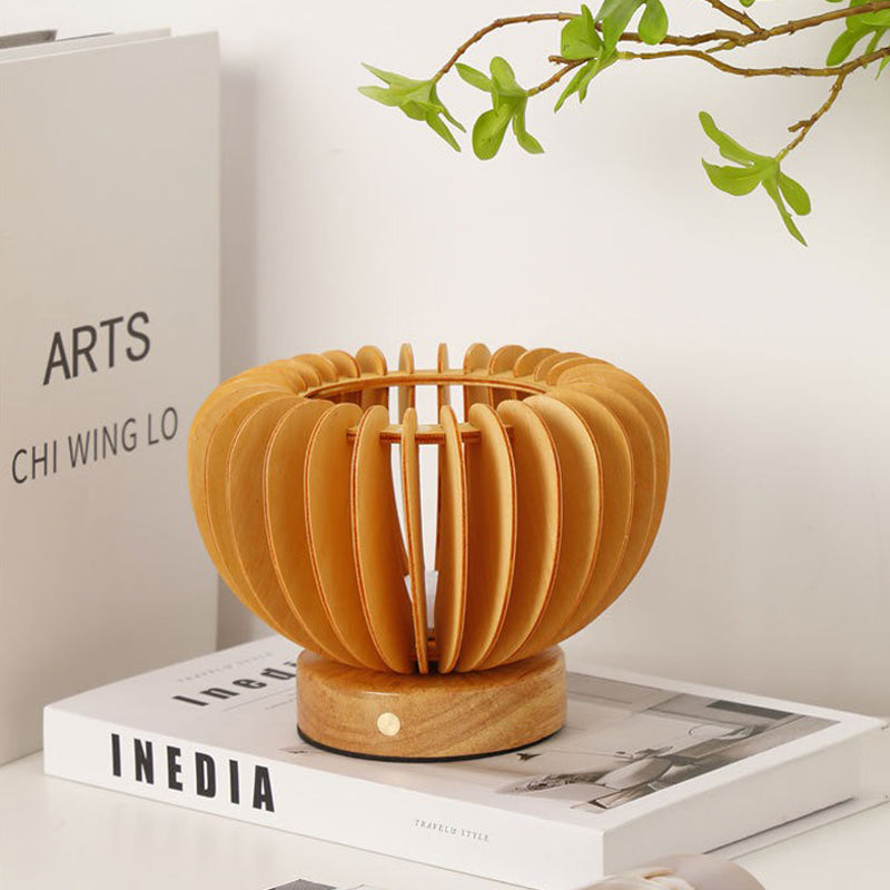 LumiWood – Wooden Table Lamp in Scandinavian Design, LED Decorative Light