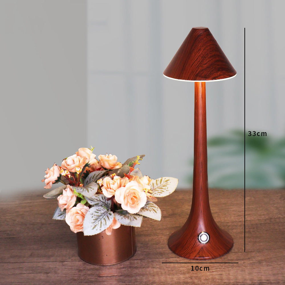 LumaWood - Rechargeable LED Table Lamp with Wooden Design, Dimmable and Wireless