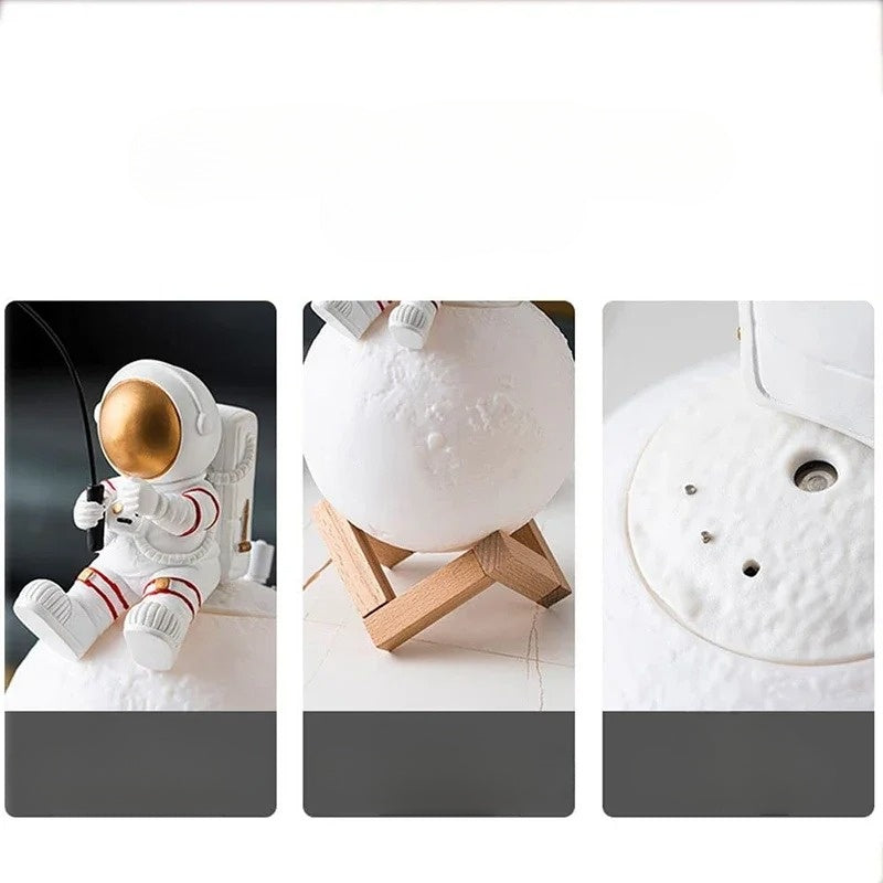 LumiMoon - 3D Astronaut Moon Lamp with LED Night Light and Dimmable Touch Control