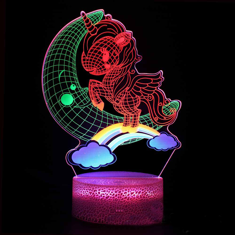 LumiUnicorn - 3D LED Night Light with Color Change and Magical Design