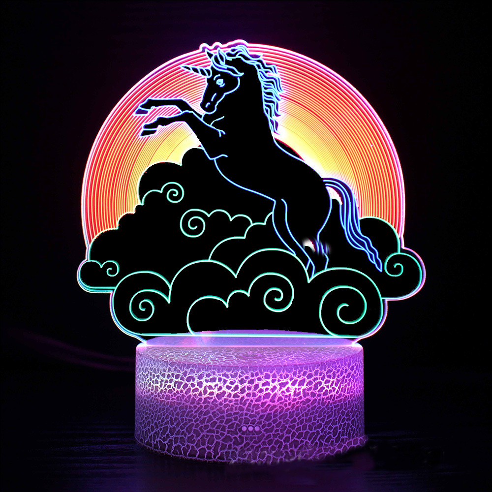 LumiUnicorn - 3D LED Night Light with Color Change and Magical Design