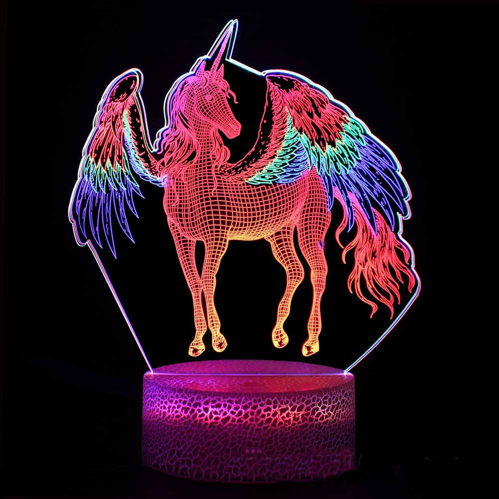 LumiUnicorn - 3D LED Night Light with Color Change and Magical Design
