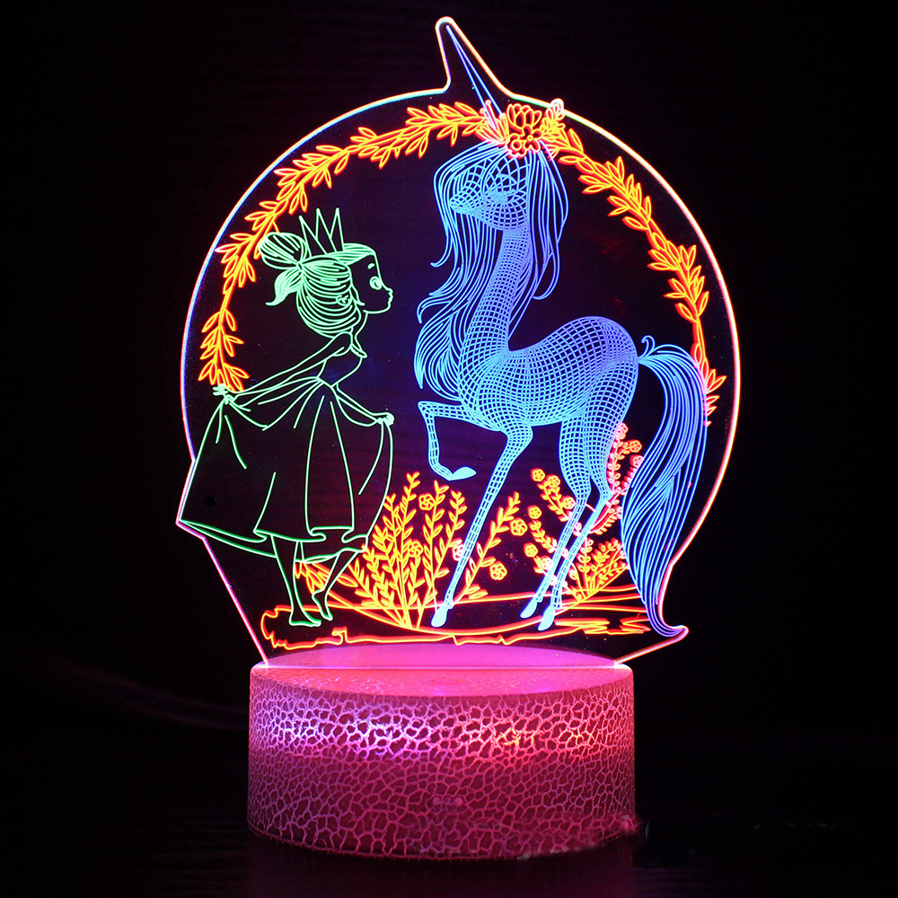LumiUnicorn - 3D LED Night Light with Color Change and Magical Design