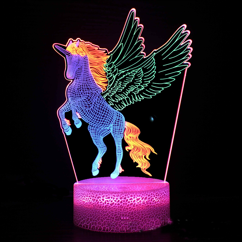LumiUnicorn - 3D LED Night Light with Color Change and Magical Design