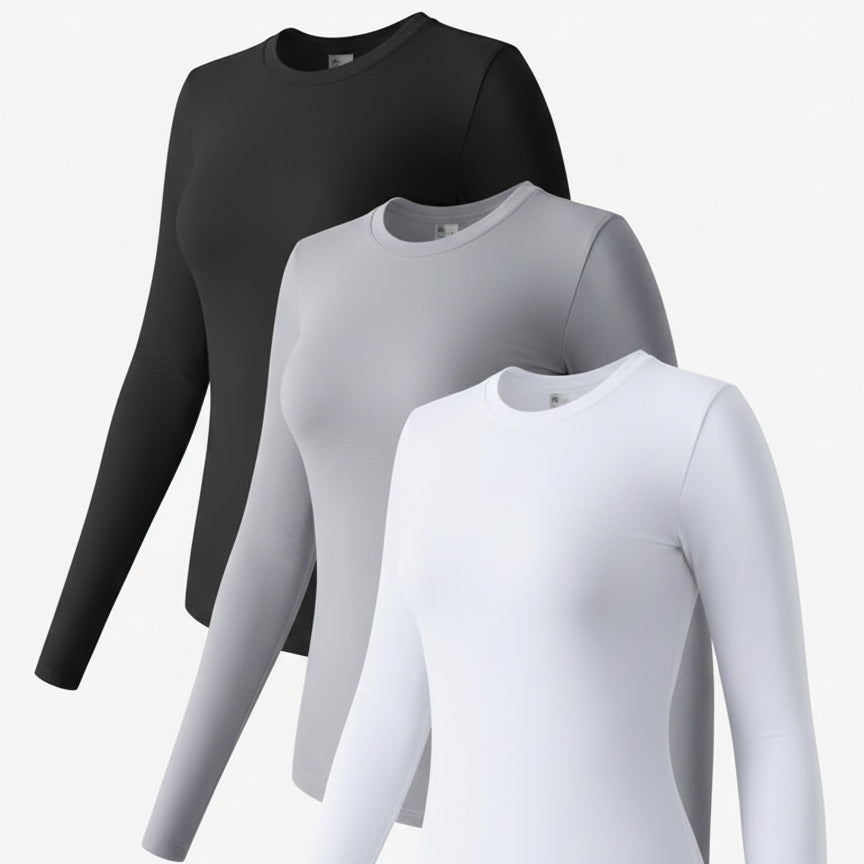 Women's Shirt Long Sleeves Stretch Slim Fit