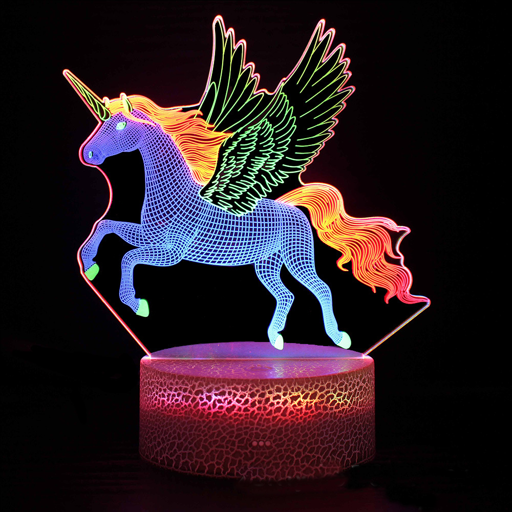 LumiUnicorn - 3D LED Night Light with Color Change and Magical Design