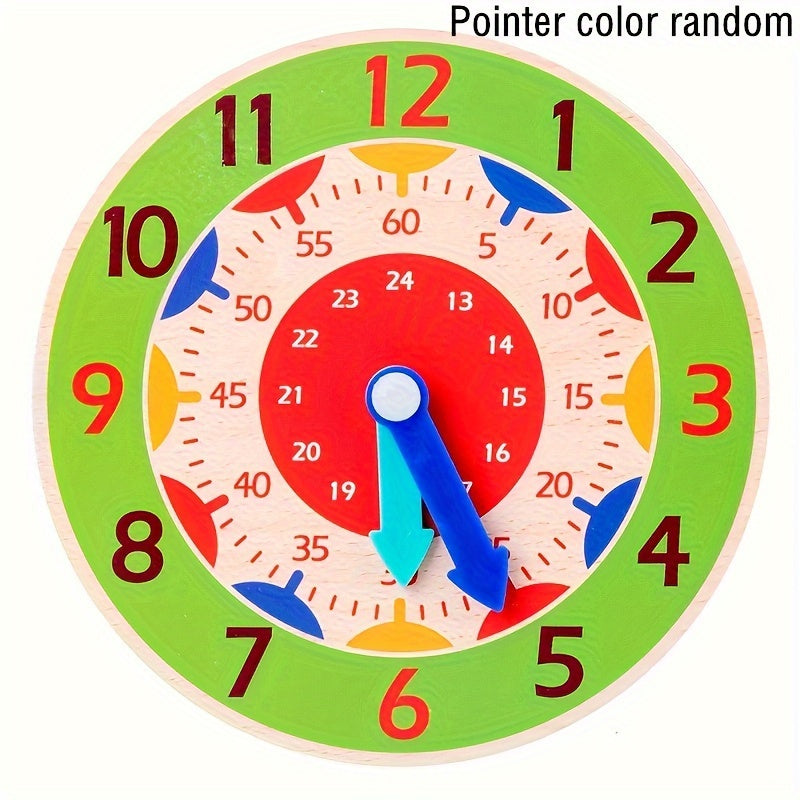 Orologio Educativo in Legno - Orologio Giocattolo per Bambini per Imparare l'Ora, Perfetto per Regali di Natale e Halloween