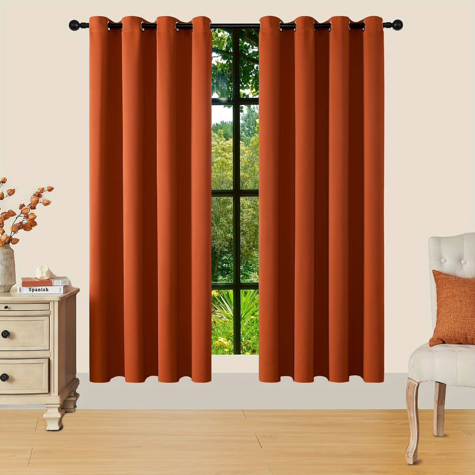 Verduisterende Gordijnen - 2 Stuks Moderne Polyester Gordijnen met Thermische Isolatie en Oogjes
