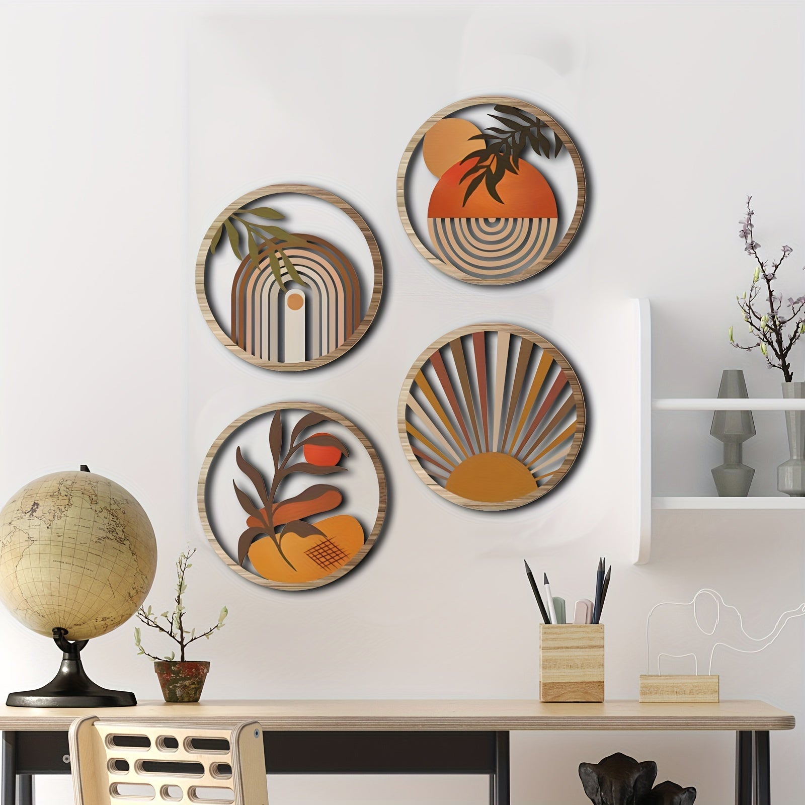DecoHout - Bohemian Farmhouse Wall Art Set