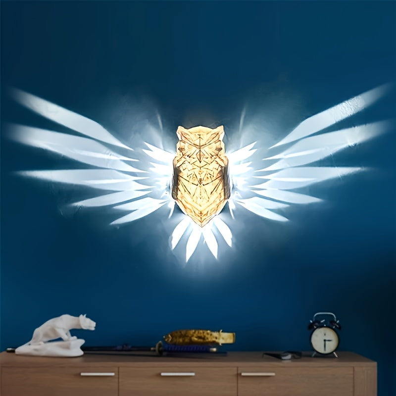 OwlGlow - Geometrische Uil LED Wanddecoratie voor Seizoensvieringen