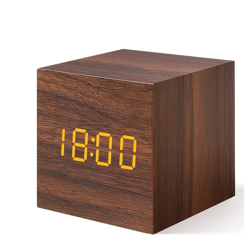 WoodTime - Wooden Alarm Clock with LED Display