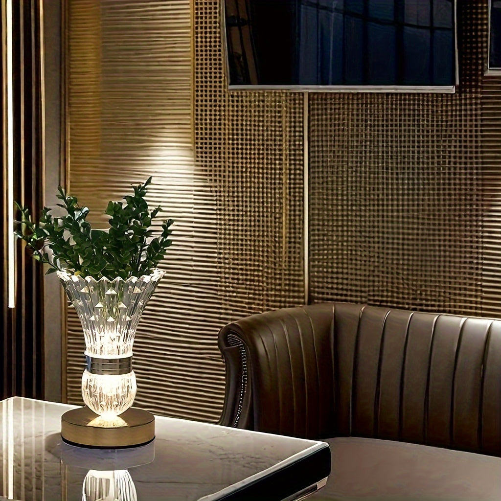 GlowSphere - Modern USB Rechargeable Touch Lamp with LED Ambient Lighting and Three-Color Option