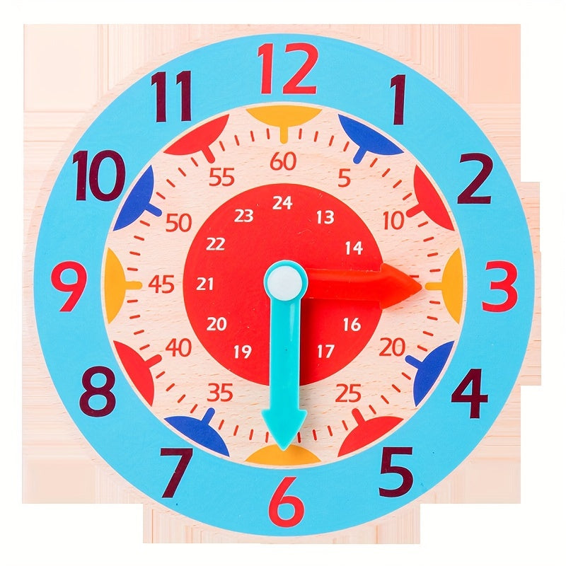 Orologio Educativo in Legno - Orologio Giocattolo per Bambini per Imparare l'Ora, Perfetto per Regali di Natale e Halloween