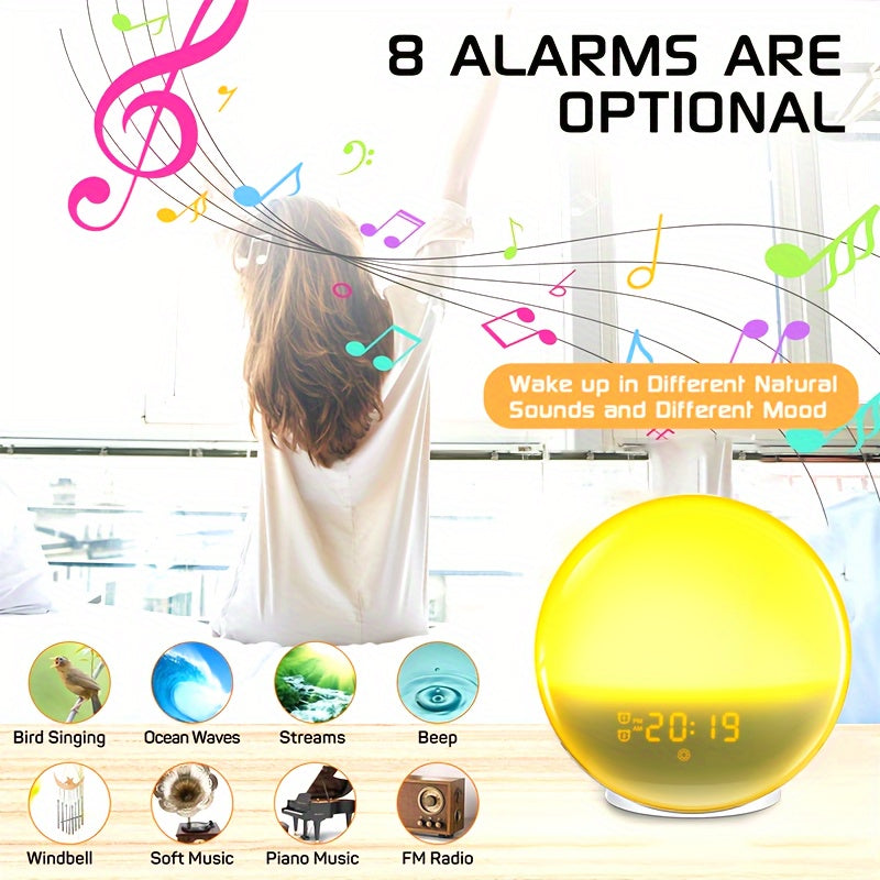 AlarmGlow - Sunrise Alarm Clock with Dual Alarms