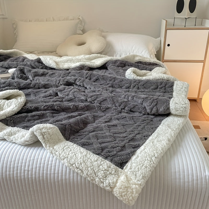 Coperta in pile reversibile a 1 pezzo - Coperta per divano più spessa per autunno e inverno, adatta per tutte le stagioni