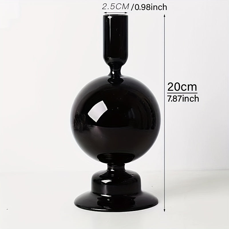 1pc Set di Candelieri in Vetro Creativi e Minimalisti - Vaso in Vetro Laccato per Decorazione da Tavolo per Soggiorno, Tavola da Pranzo e Cena Romantica