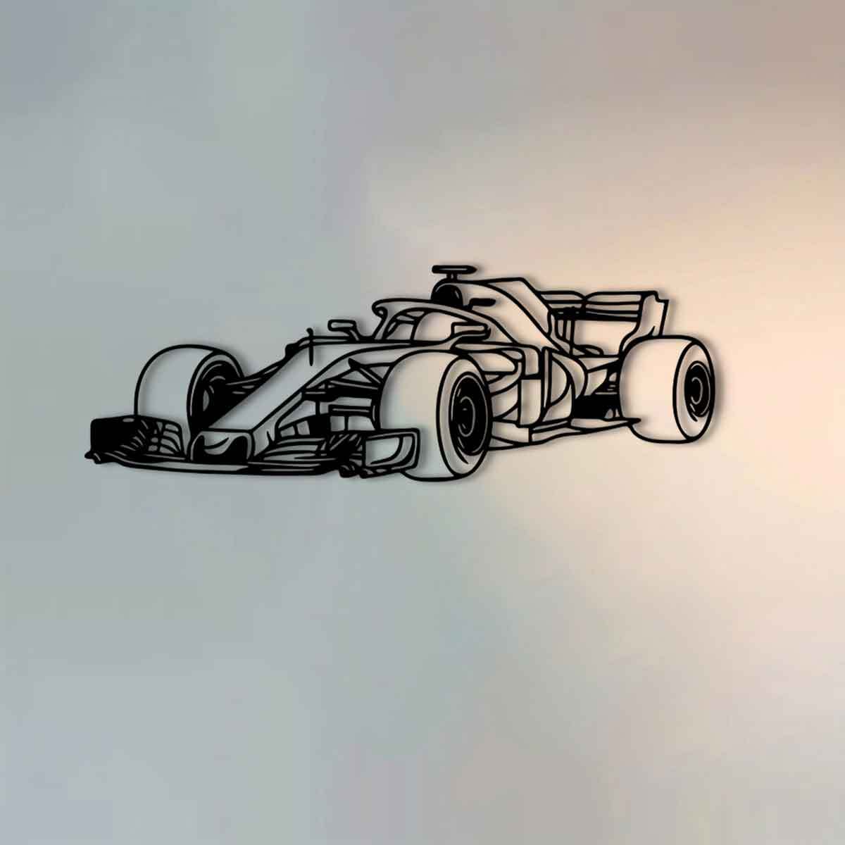 RaceSculpt - Formula Race Car Metal Wall Sculpture