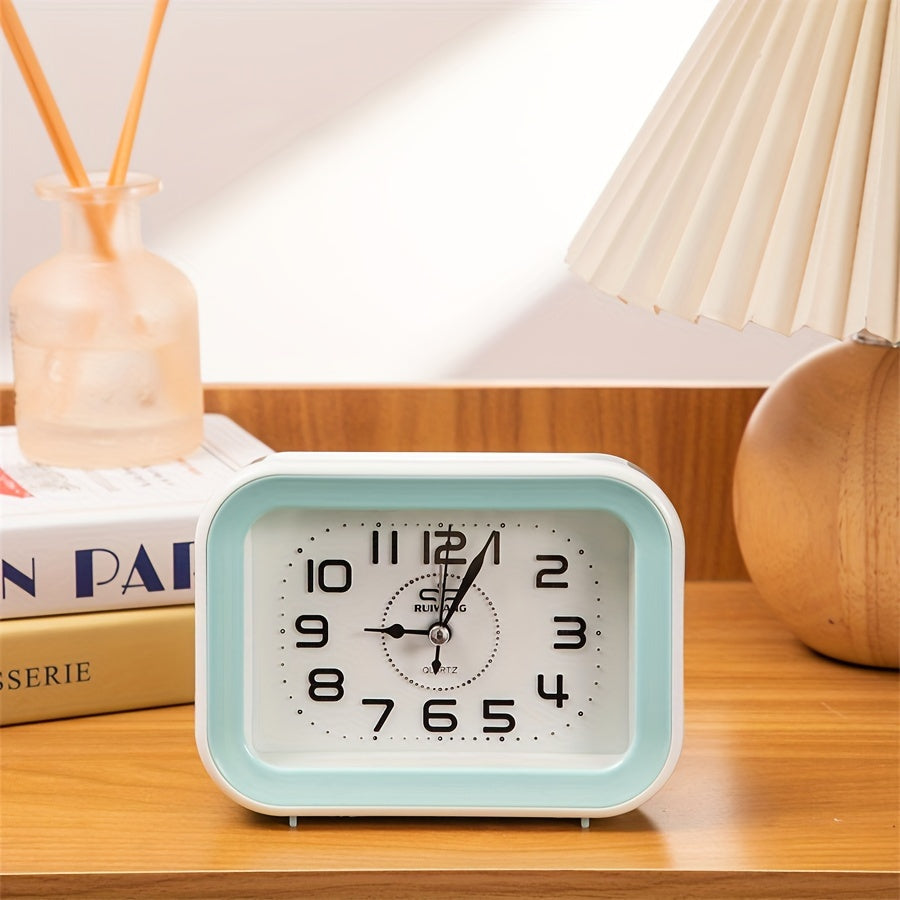 TimeCharm - Classic Rectangular Alarm Clock with Candy-Colored Design