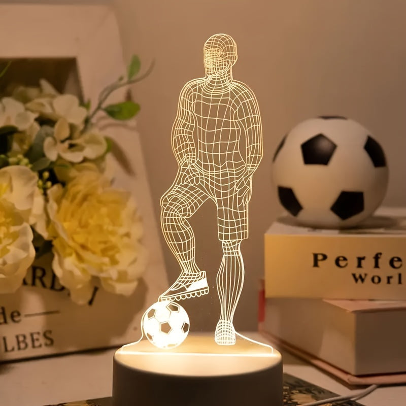 SportVisie - 3D LED Footballer Night Light, USB Powered