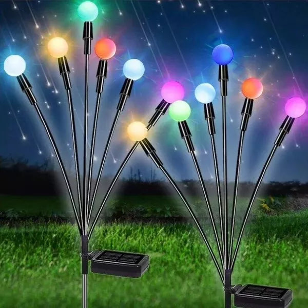 Iluminação solar de jardim - Luz giratória Starburst, a rodar com o vento