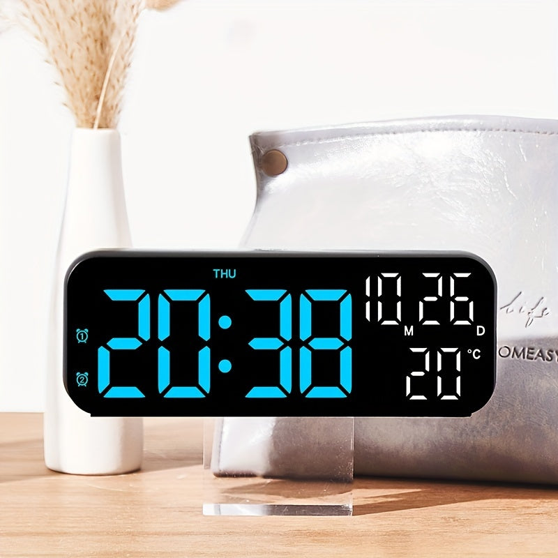 DeskTime - Orologio da tavolo digitale USB con visualizzazione di data e temperatura