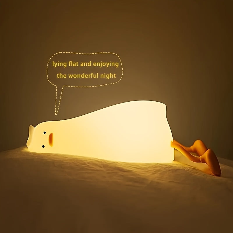 DuckGlow - Cute Duck Night Light with USB Rechargeable Battery and Dimmable Light