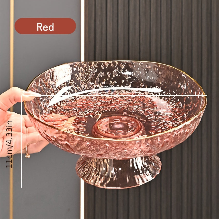 ClearServe Fruit Bowl - Transparent PET Bowl with Drain for Snacks