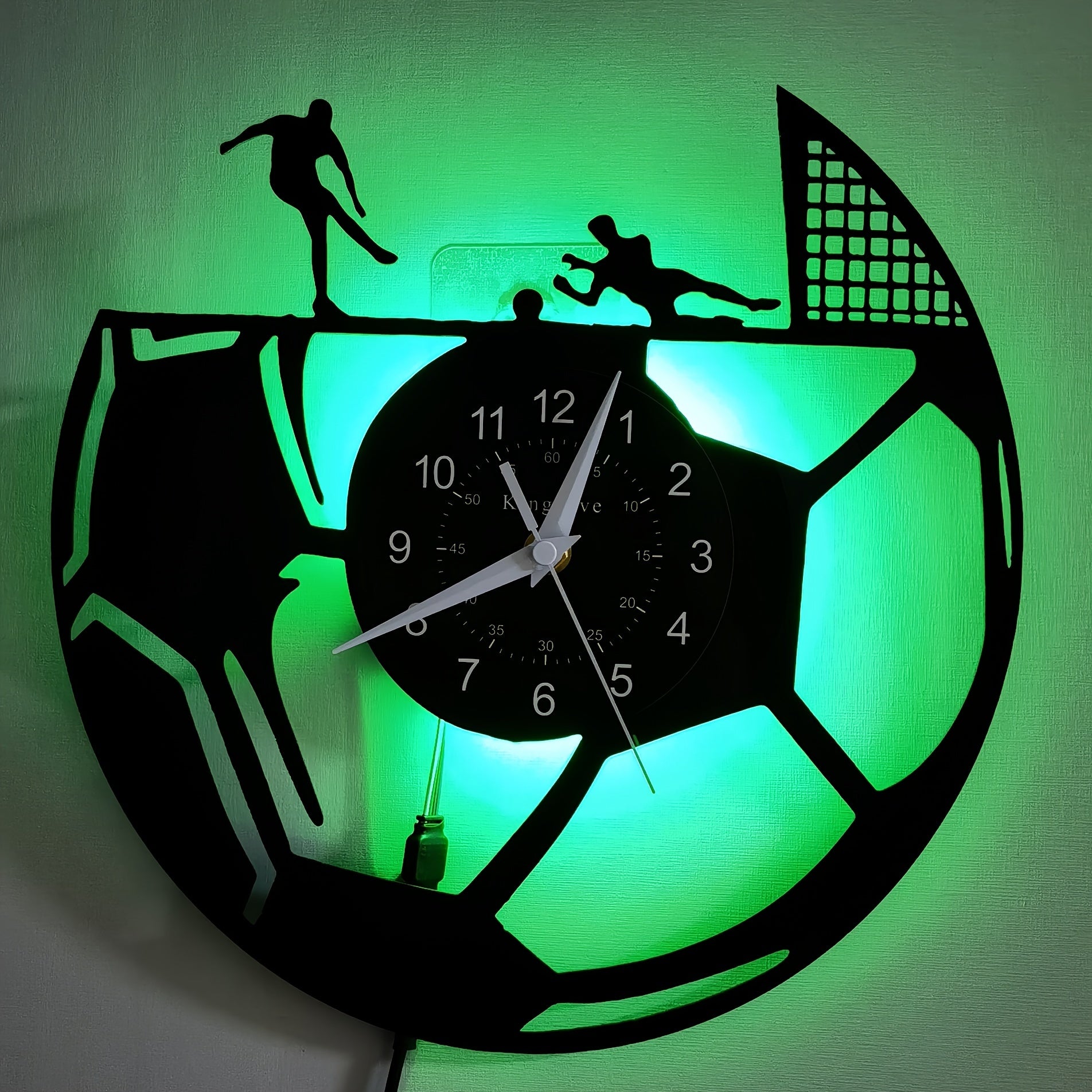 Vinyl Record Wandklok - Voetbalthema - Stille Werking