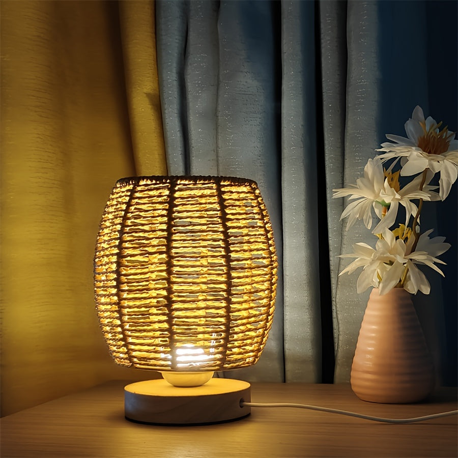 EcoLoom - Candeeiro de Mesa em Madeira Feito à Mão com Brilho LED Aconchegante