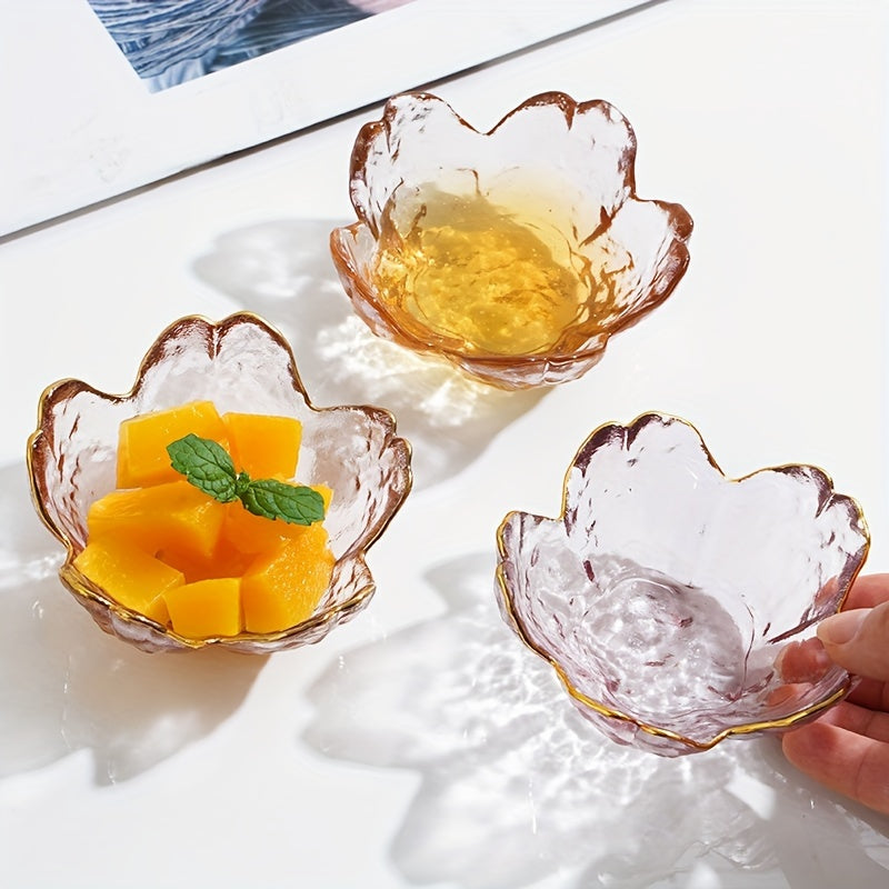 BlossomServe Serving Set - Glass Dessert & Snack Plates, Fruit Bowls, and Herb Dishes