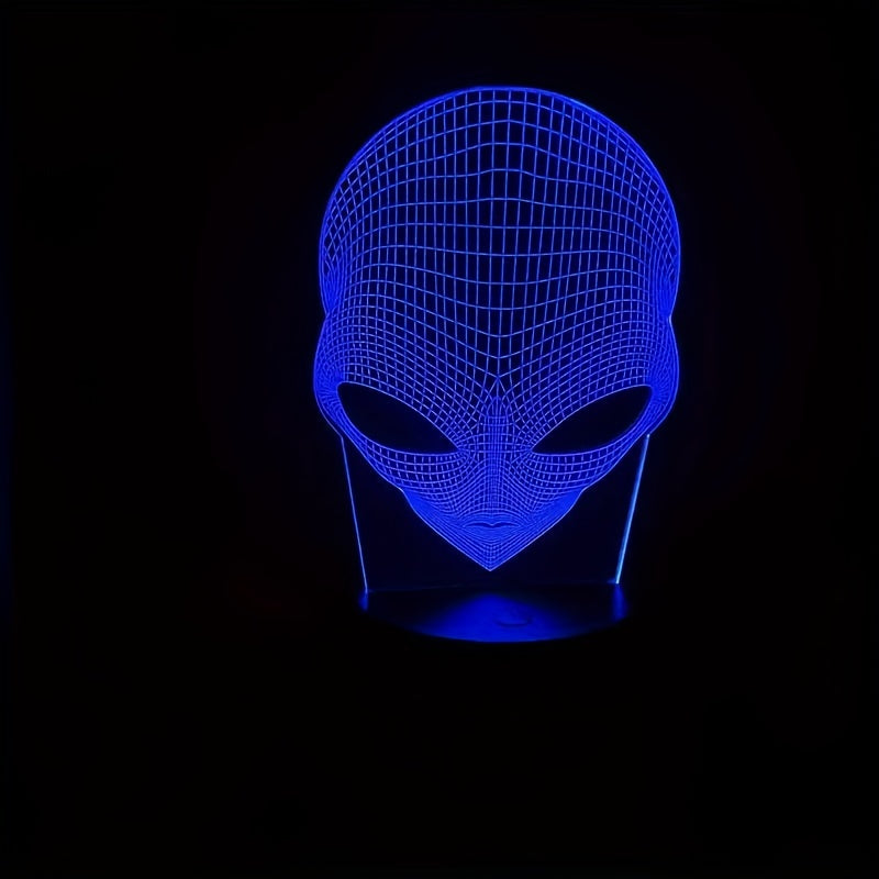 CosmicGlow - Candeeiro de Mesa 3D com Base Preta e Iluminação LED de 7 Cores