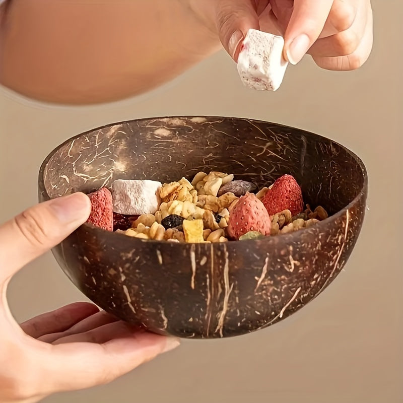 CocoServe - 3-piece Coconut Shell Bowl Set with Spoons