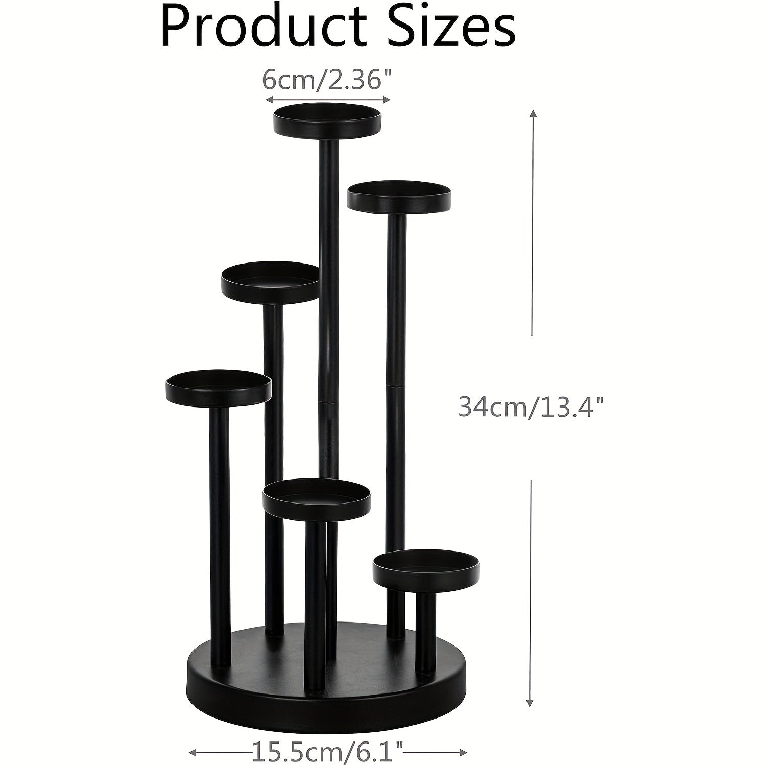 Elegante candelabro negro para decoración de mesa – soporte para 5 velas para bodas, fiestas, mesas de cena
