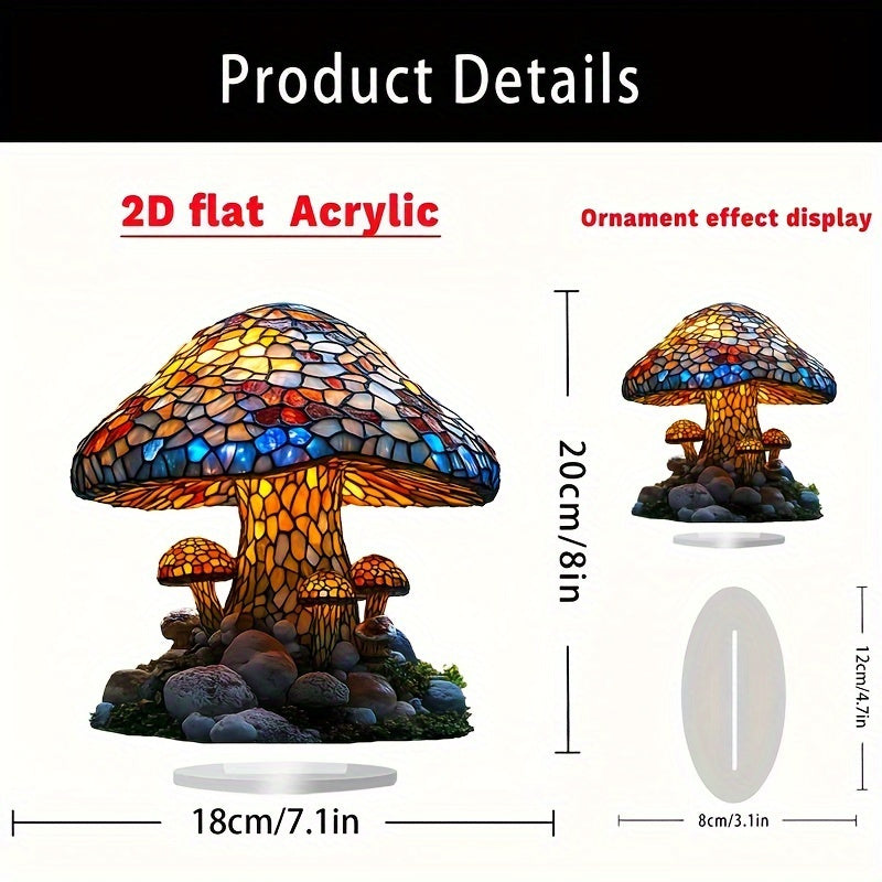 MushroomGlow - Bohemian Acrylic Table Lamp Without Electricity