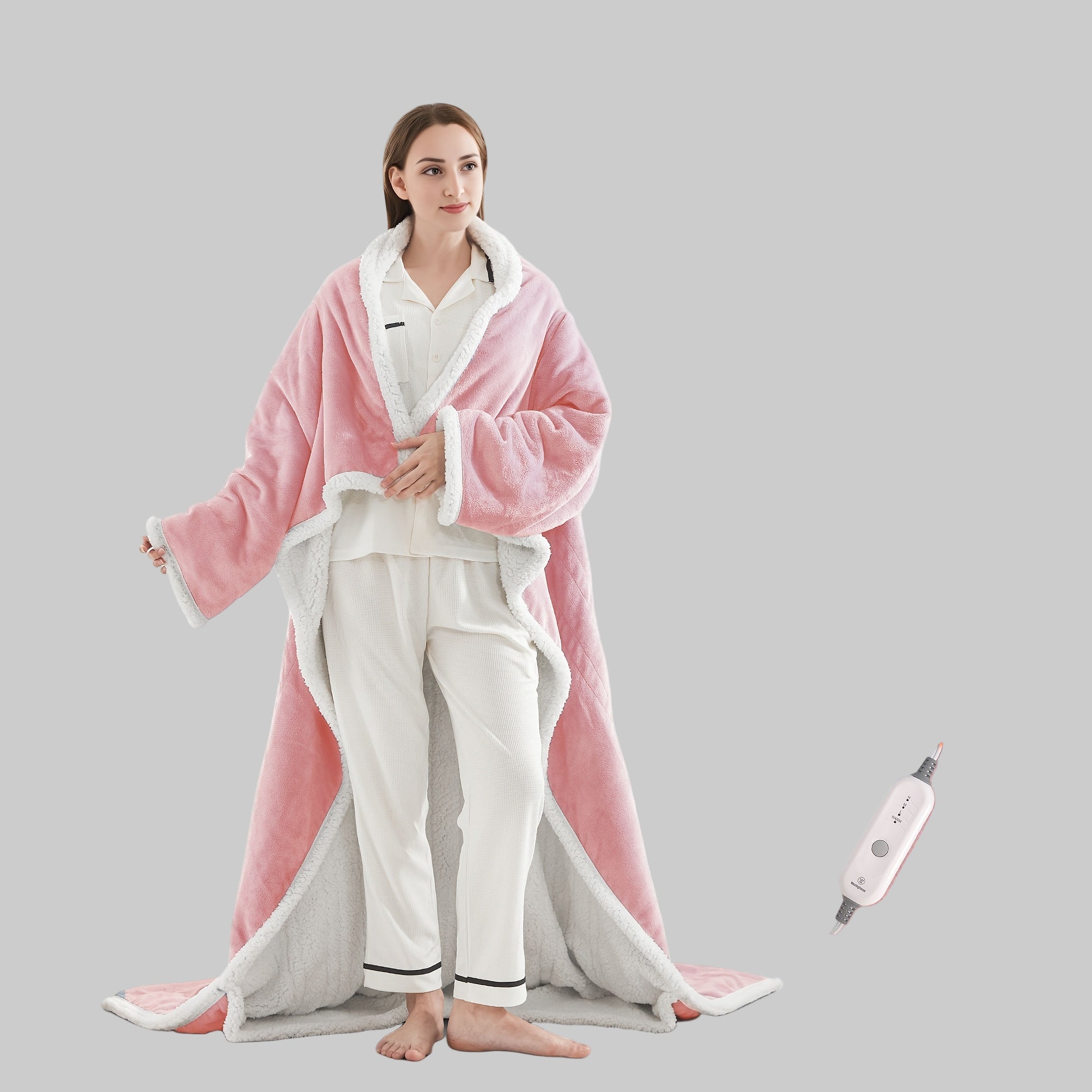 Electric Blanket Flannel Heated Poncho Adjustable Warmth