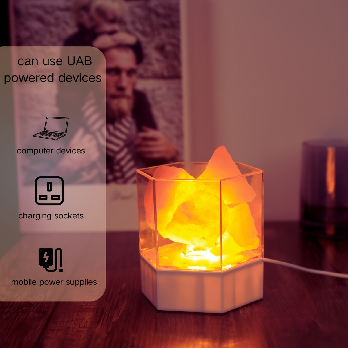 Salt Lamp - Himalayan Night Lamp with USB Connection