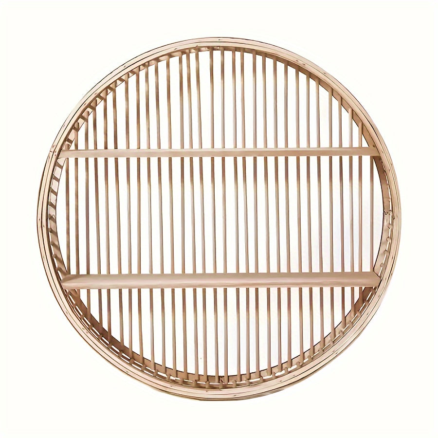 BambooShelf - Round Bamboo Wall Shelf - Retro Style Handmade