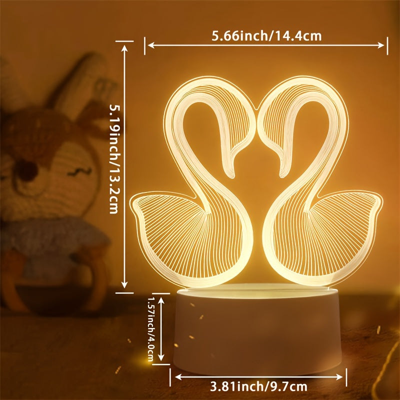 SwanLight - 3D LED Table Lamp with Acrylic Frame